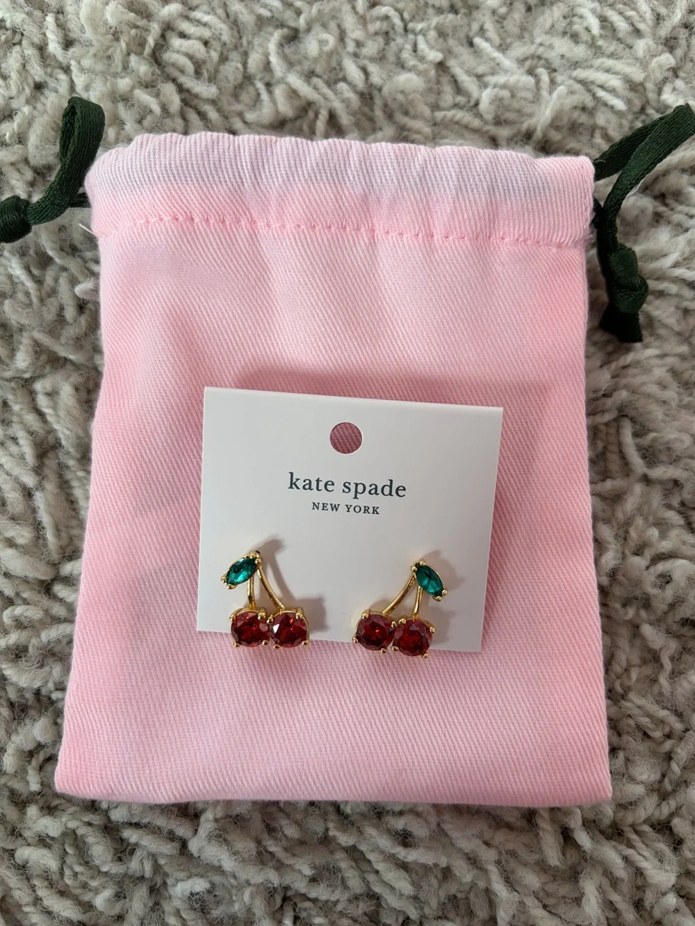 kate spade Cherry Earrings in Red and Green
